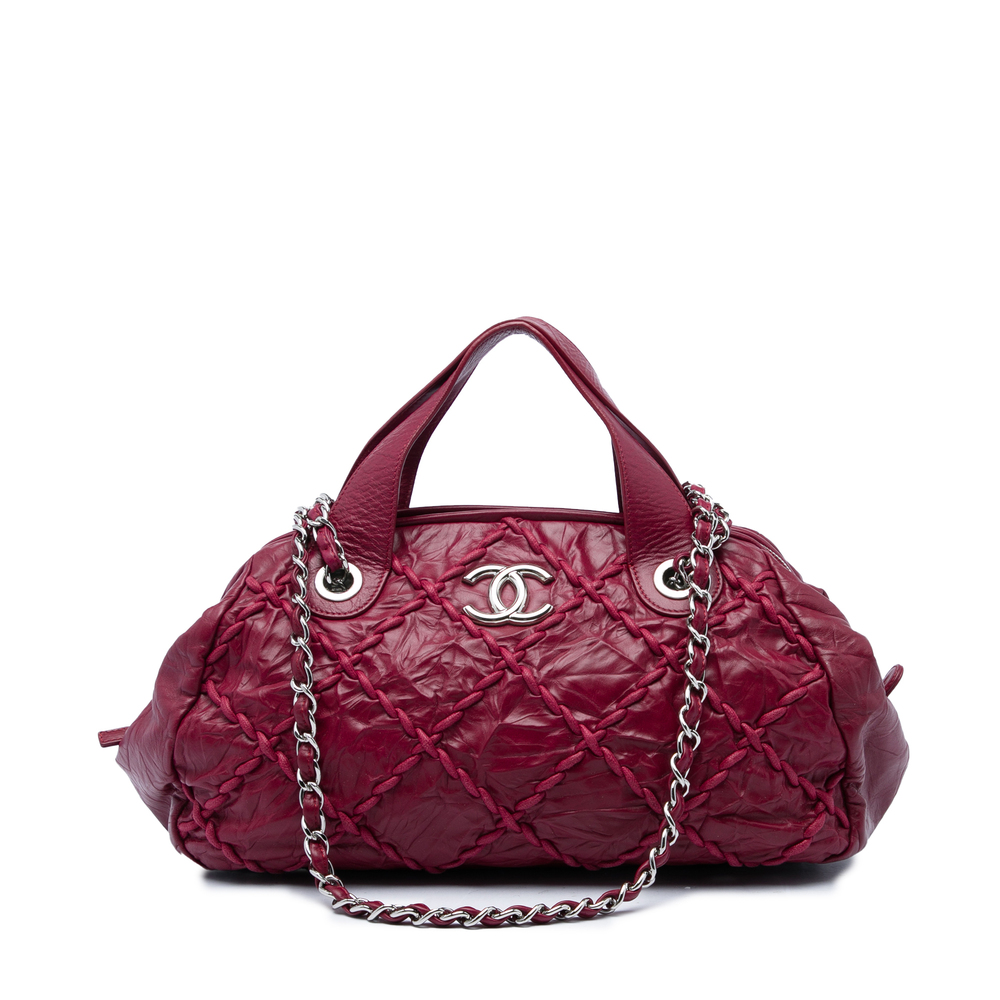 Pre-Loved Chanel CC Quilted Crinkled Calfskin Ultra Stitch Bowling Bag